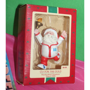 Hallmark Keepsake Go For The Gold Vintage 1988 Olympic Theme Santa Ornament